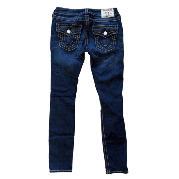 🔥 TRUE RELIGION Women’s Low-Rise Distressed Skinny Jeans - Size 27 🔥 - Picture 4 of 14